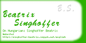 beatrix singhoffer business card
